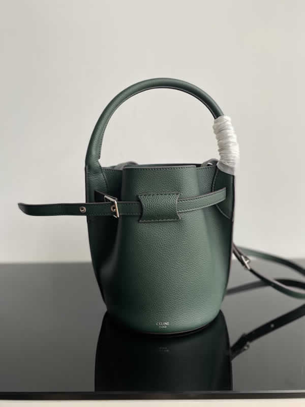 Fake Celine Cheap Green Big Bag Bucket Nano Cowhide Bucket Bag